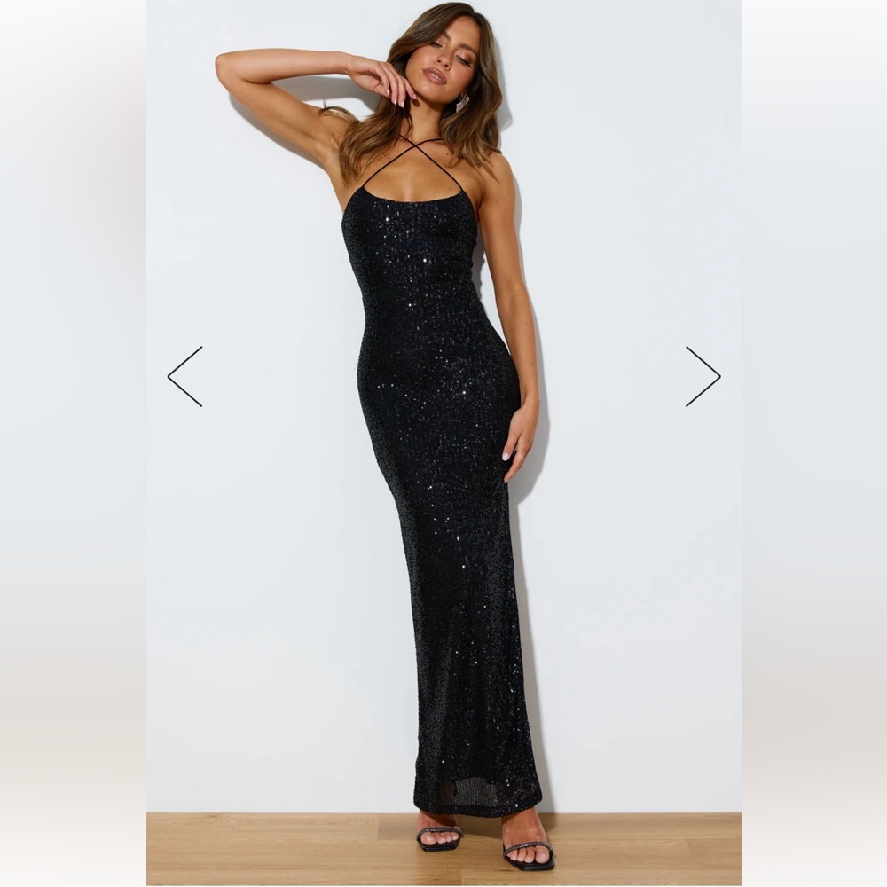 Hello Molly Maxi Dress Sequin Black
